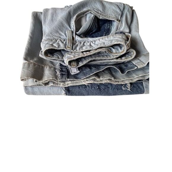 Forever 21 Patchy Light and Medium Wash Wide Leg Jeans Size 26 - Picture 8 of 8